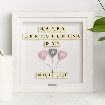 Baby Girl Happy Christening Day Personalised Gift Frame, 3 of 8