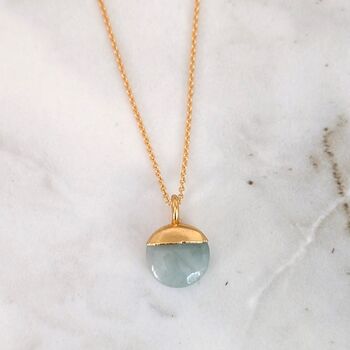 The Orb Aquamarine March Birthstone Necklace, Gold, 6 of 8