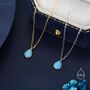 Sterling Silver Genuine Tiny Blue Turquoise Pear Necklace, thumbnail 3 of 11