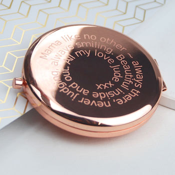 Personalised Rose Gold Plated Compact Mirror, 5 of 8