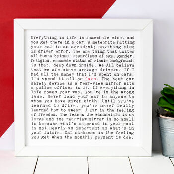 Car Quotes Print, Car Lover Gift, 3 of 10