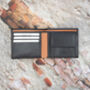 Personalised Mens Black And Tan Leather Wallet Rfid, thumbnail 4 of 5