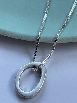 Infinity Solid Silver O Necklace, 2 of 3