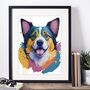 Painterly Dog Portrait Illustration Art Print, thumbnail 3 of 4