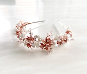 Blush Pink Bridal Flower Crown, 3 of 4