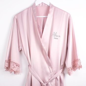 Personalised Bride To Be Wedding Robe Pink, 3 of 5