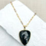 Agate Large Black Necklace Real 18k Gold Plated, thumbnail 1 of 3