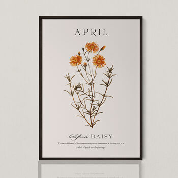 Birth Flower Wall Print 'Daisy' For April, 3 of 9