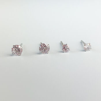 Sterling Silver Crystal Stud Earrings, 3 of 7