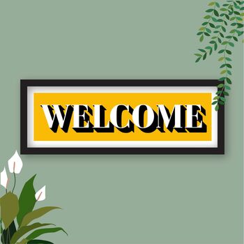 Welcome Framed Typography Print, 6 of 10