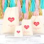 Personalised Love Heart Valentines Cotton Bags, thumbnail 1 of 5