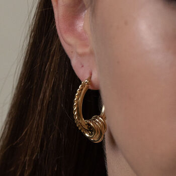 Large Gold Hoop Earrings, Chunky Gold Hoops, 2 of 6