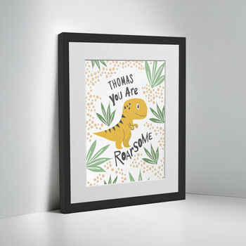 Personalised Dinosaur Children’s Nursery Framed Print, 4 of 10