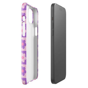 Lilac Daisy Check Snap Phone Case For iPhone And Samsung, 3 of 4