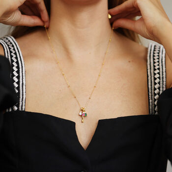 Sterling Silver Mama Necklace With Crystal Stone Charms, 2 of 11