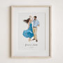 Personalised 1st Anniversary Gift For Her – Custom Hand Drawn Watercolour Couple Portrait From Photo, thumbnail 4 of 12