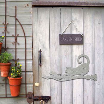 Rusty Metal Cat Chasing Mouse Garden Decor Art, 6 of 10