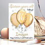 Personalised Gold Balloons Age Birthday Card, thumbnail 3 of 8