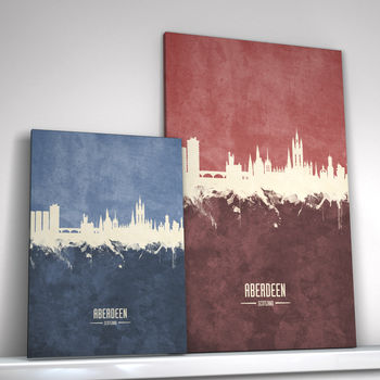 Aberdeen Skyline Print And Box Canvas, 3 of 6