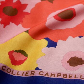 Secret Garden Navy Silk Scarf, 4 of 7