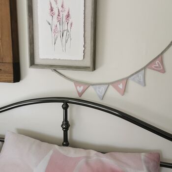 Curtain Tie Backs Pink And Grey Mini Bunting, 7 of 12