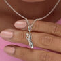 Sterling Silver Pointe Ballet Shoe Charm Necklace, thumbnail 1 of 9