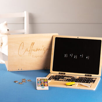 Personalised Wooden Laptop Toy, 2 of 4