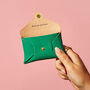 Personalised Vibrant Green Leather Card + Coin Purse, thumbnail 4 of 5