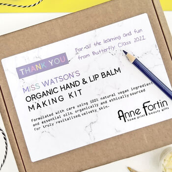 'Thank You Teacher' Organic Hand And Lip Balm Kit, 4 of 9
