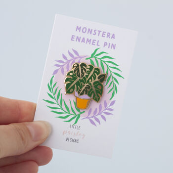 Monstera Plant Enamel Pin, 2 of 10