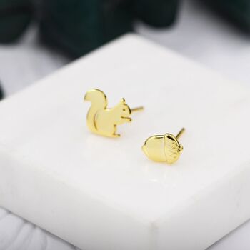 Mismatched Squirrel And Acorn Stud Earrings, 11 of 12