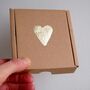 Handmade Ceramic Gold Heart Pin Brooch, thumbnail 7 of 8