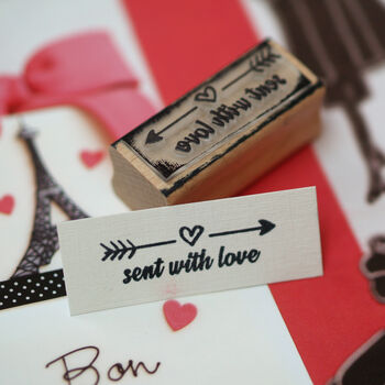 'Sent With Love' Rubber Stamp, 3 of 5