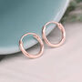 Mini Rose Gold Plated Huggie Hoop Sleeper Earrings, thumbnail 2 of 9