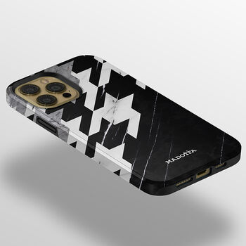 Houndtooth X Marble Tough Case For iPhone, 2 of 4