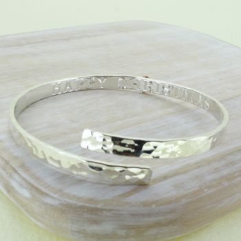Personalised Gold Heart Crossover Bangle, 4 of 6