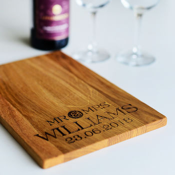 Mr And Mrs Personalised Cheese, Serving, Chopping Board, 2 of 3