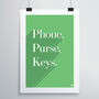 Phone, Purse, Keys Print, thumbnail 5 of 12