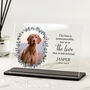 Personalised Pet Memorial Wreath Photo Acrylic Plaque, thumbnail 1 of 3