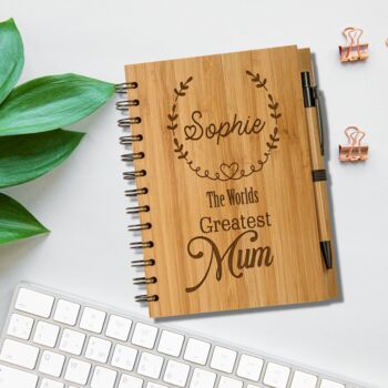 Worlds Greatest Mum Bamboo Notebook, 3 of 6