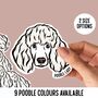 Poodle Face Stickers, thumbnail 1 of 6