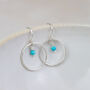 Sterling Silver And Turquoise Celestial Hoop Earrings, thumbnail 1 of 4