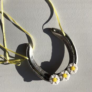 Personalised Daisy Lucky Wedding Horseshoe Gift, 2 of 9