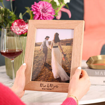Personalised Mr And Mrs Wedding Gift Photo Frame, 3 of 3