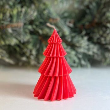 Geometric Christmas Tree Shape Soy Candle Festive Gifts, 8 of 9