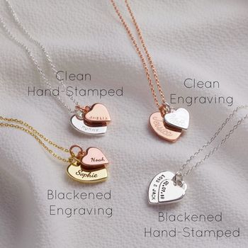Personalised Double Heart Charm Necklace, 11 of 12