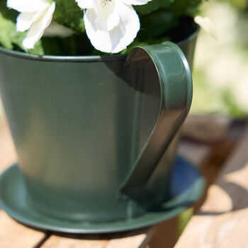 Personalised Green Teacup Planter, 3 of 5