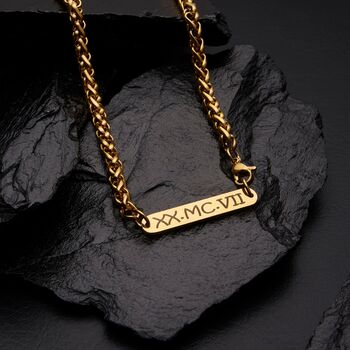 Engraved 5mm Gold Wheat Chain, 4 of 10