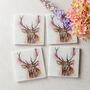 Colourful Stag Italian Marble Drinks Coasters, thumbnail 1 of 3