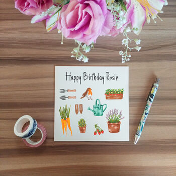 Illustrated Gardening Birthday Card, 3 of 5